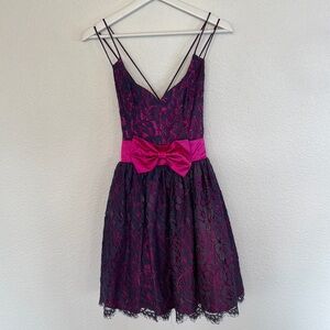 Scott McClintock Y2K Prom / Party Purple and Pink Lace Dress